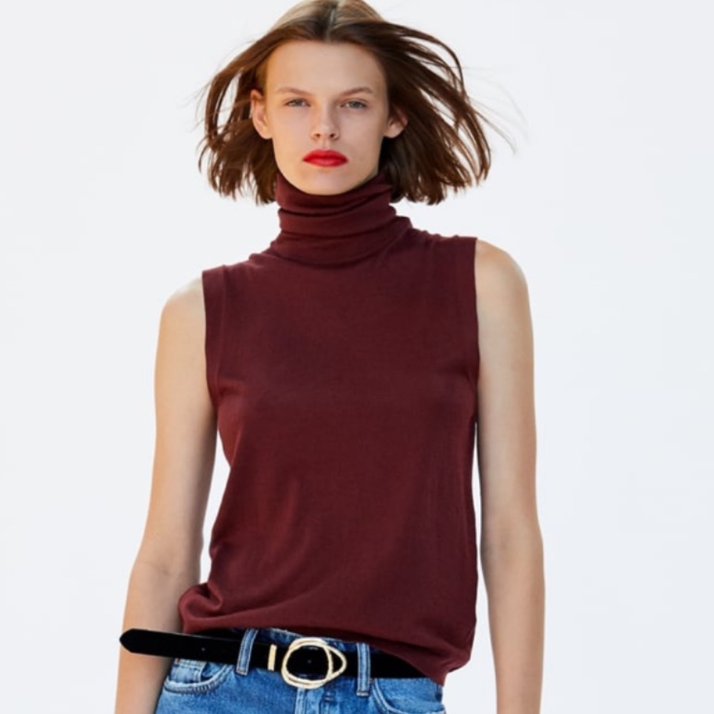 NWT! Zara Limited Edition Merino Wool Top/Turtleneck L